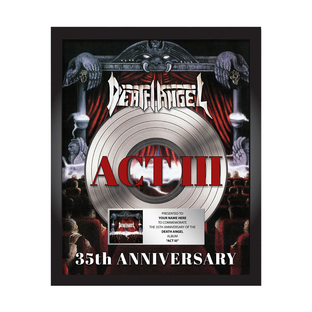Death Angel Act III 35th Anniversary Personalized Plaque